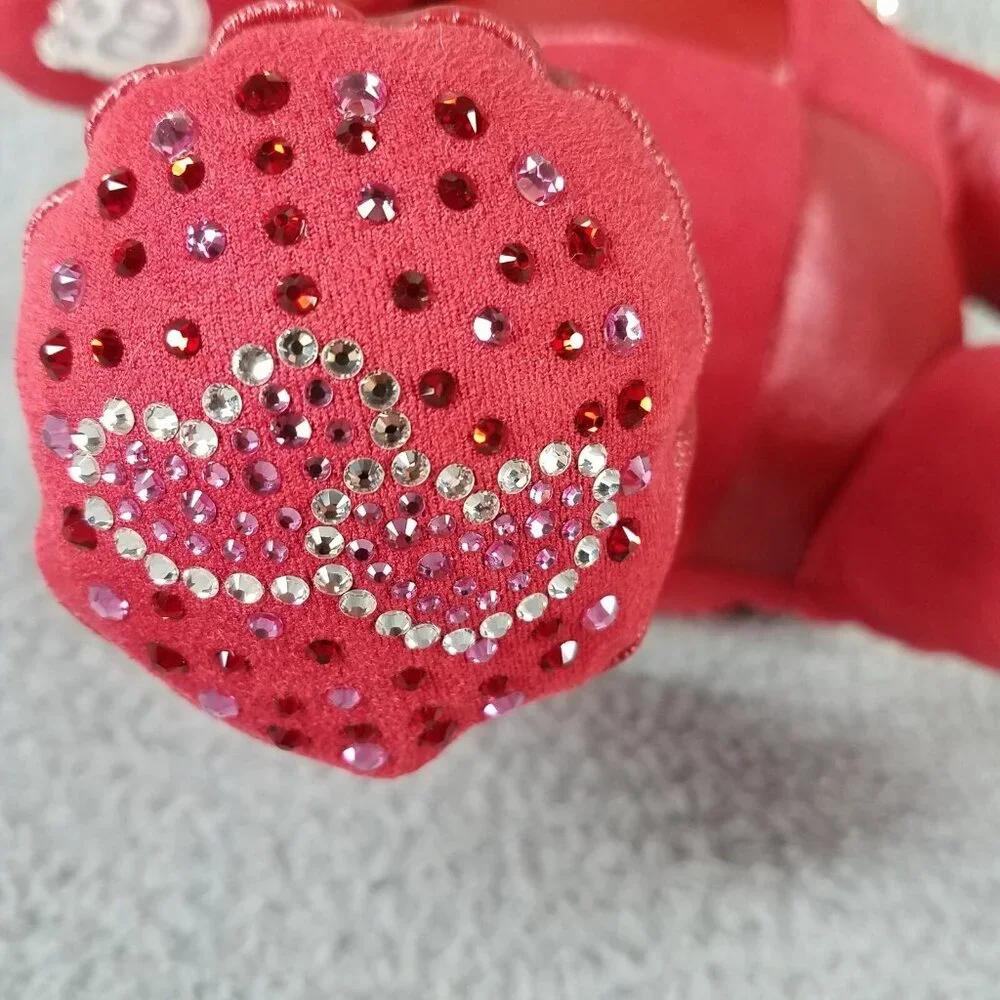Build-A-Bear Swarovski Crystals Valentines Red Velvet Plush Bear Collectors 2021